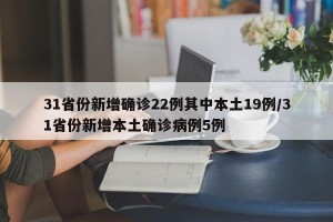 31省份新增确诊22例其中本土19例/31省份新增本土确诊病例5例