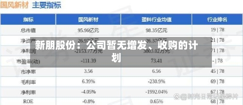 新朋股份：公司暂无增发、收购的计划-第1张图片