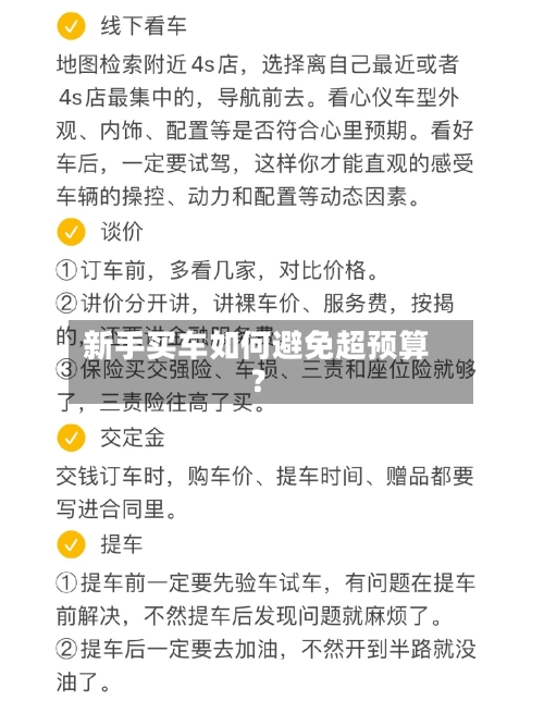 新手买车如何避免超预算?