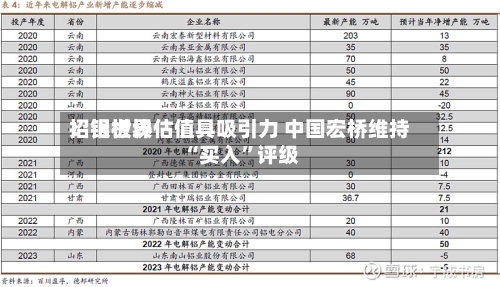 招银世界：铝板块估值具吸引力 中国宏桥维持“买入”评级-第1张图片